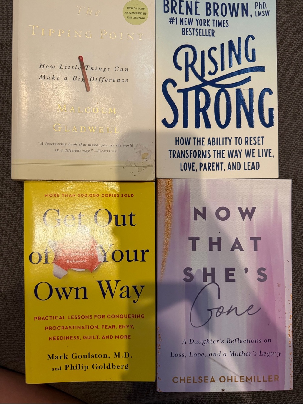 Set of 4 Motivational, grief & Self-Help Books